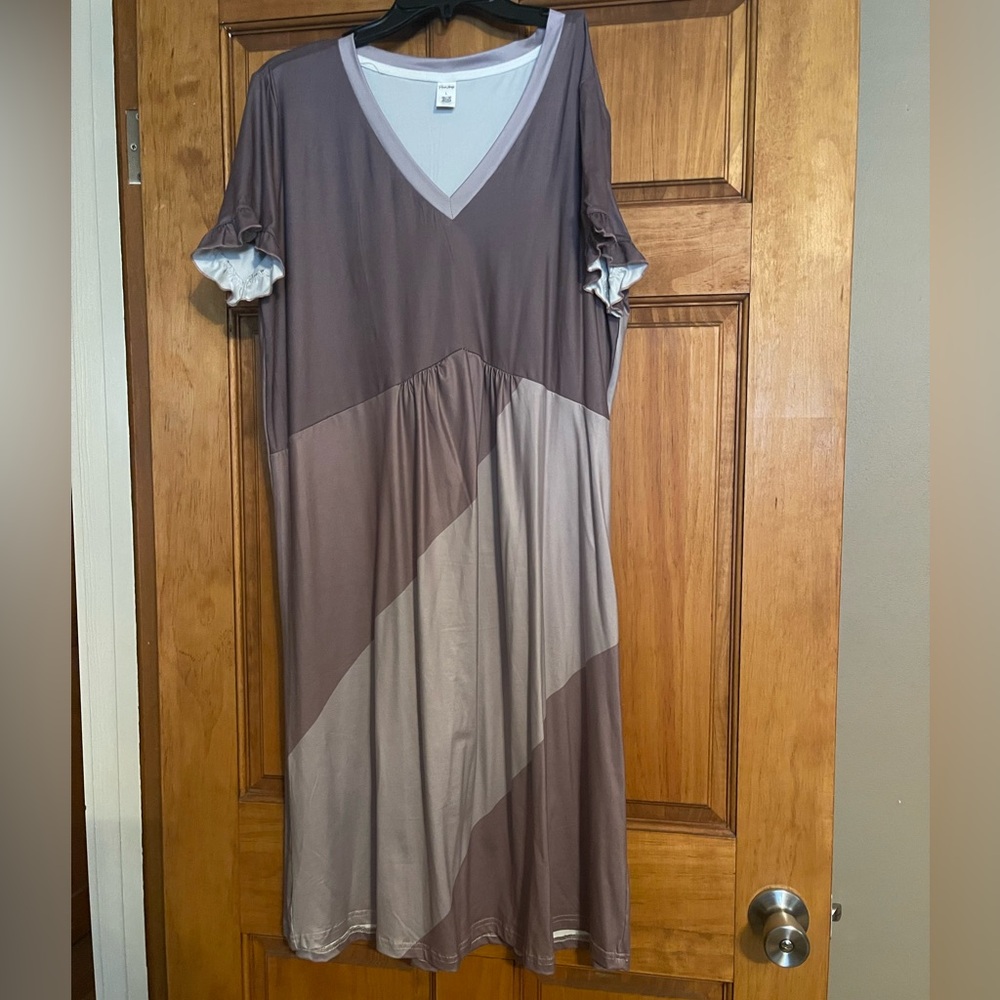 V-Neck Color Block Dress